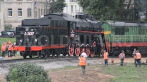 Установка памятника-паровоза в Смоленске