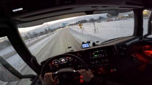 POV Driving Scania V8 S770 25m on the snow #snow #scandinavia #longtruck #pov #vlog #povtruck#scani