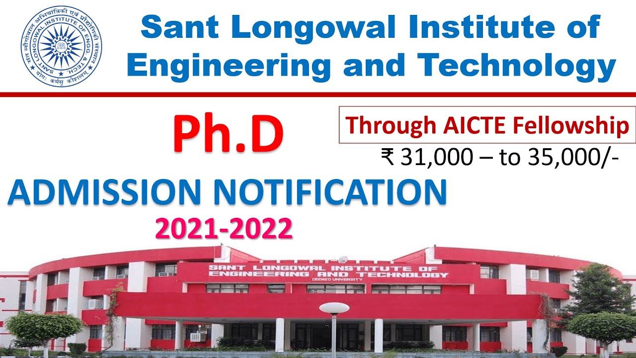 PhD Admission 2021 in Sant Longowal Institute of Engineering & Technology| SLIET PhD Admission 2021