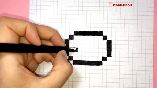 Как Рисовать Мини Пончик по Клеточкам ♥ Рисунки по Клеточкам