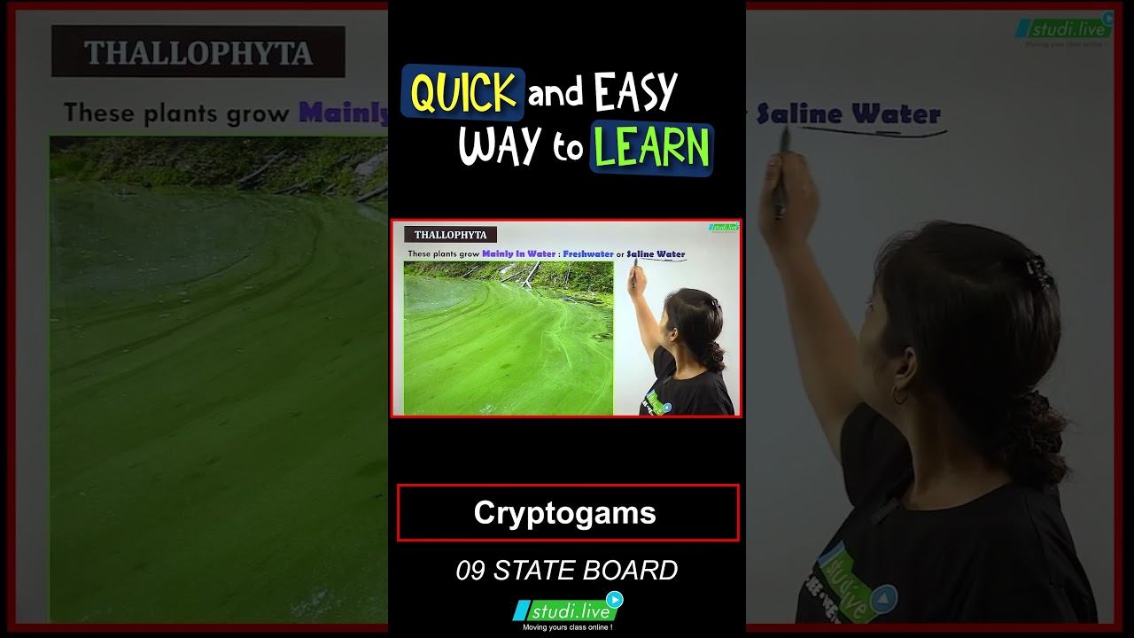 Cryptogams || Classification of plants || #biologyclass9  #stateboardsyllabus #exampreparation
