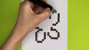 Цветочек по Клеточкам  Как Рисовать Цветочек на 8 Марта