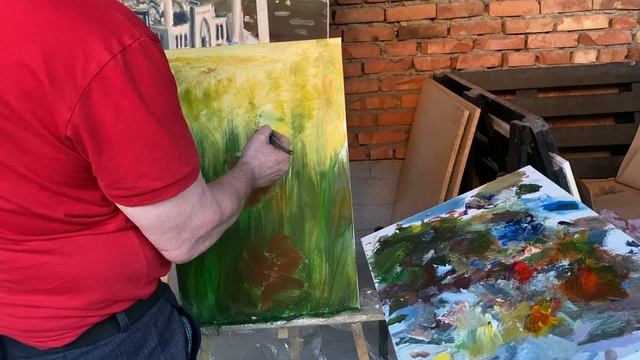 Подмалевок. Маки полевые маслом на холсте 40 на 60 см. Зилавди Яшуркаев. смотреть онлайн