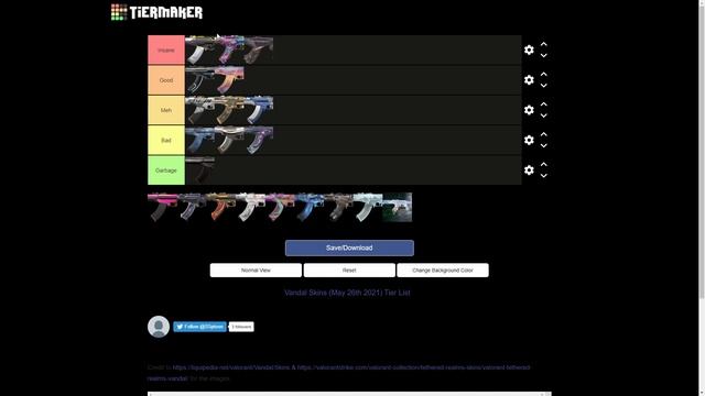 Reaver better then Prime? Vandal Skin Tierlist смотреть онлайн