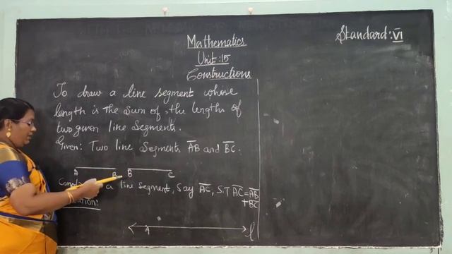 VI Standard Maths - Unit 15 -Drawing a Line Segment Equal to a Given Line Segment