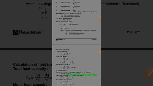 Isobaric process/Isochoric process/Adiabatic process/specific heat/work done by isochoric,isobaric