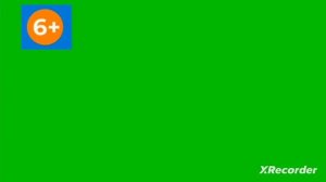 (Лаймовый хромакей) Возрастной знак 6+ телеканала Карусель