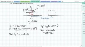Work, Net Work, and the Work-Kinetic Energy Theorem (with example problem)