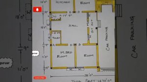 Tour of Stunning 3BHK House Blueprint with Car Parking, Sitout and Garden Area|Total Sq.Ft:1470' 0"