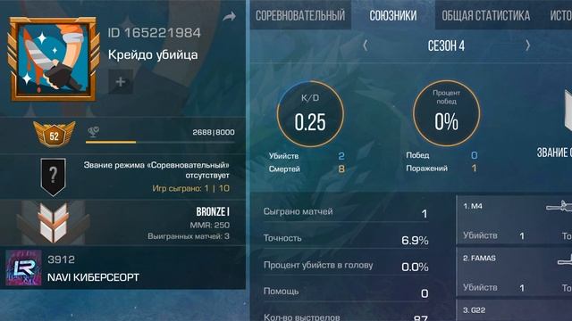 Моя статистика в игре, в конце про оружие смотреть онлайн