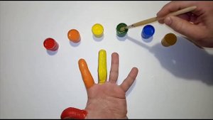 Learning colors for Children. Finger Family Song/ Учим цвета на английском языке. Красим пальцы