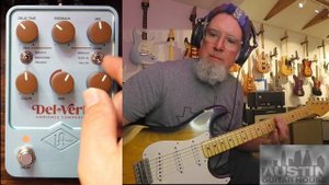 Universal Audio Del-Verb Ambience Companion delay/reverb guitar effects pedal demo.