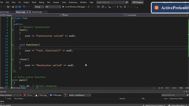 Basics of C++, Constructor, Types of constructors , Destructor