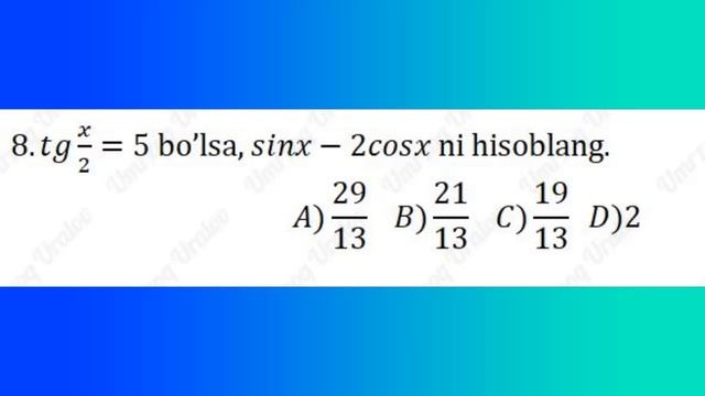 ONLINE TEST №10 (MATEMATIKA 2020)