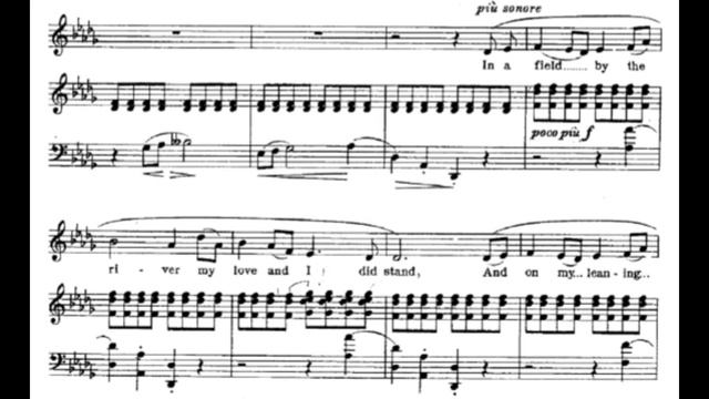 BRITTEN " The Sally Garden " piano accompaniment with score contralto voice Irish Lyric Song karaok