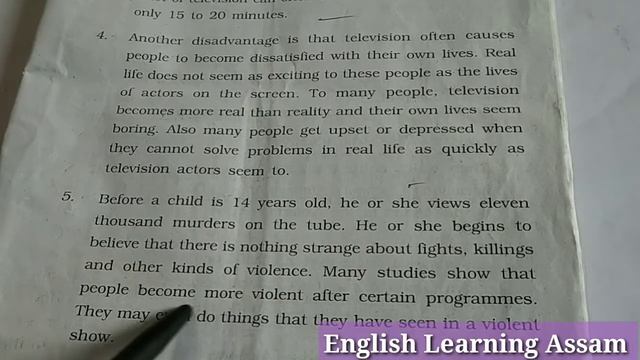 English, Question Paper Solution of HS First Year Exam 2015, Passage Writing (Reading Skills),Part-