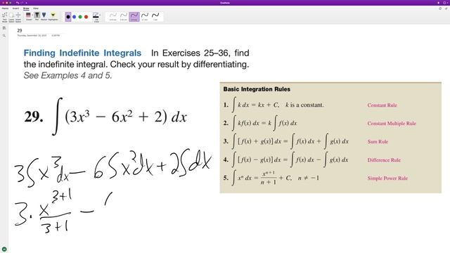 integrate (3x^3 - 6x^2 + 2) dx смотреть онлайн