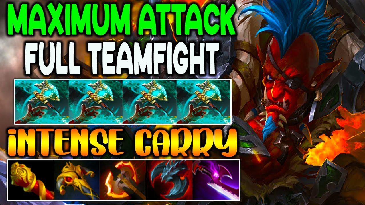 MAXIMUM ATTACK - FULL TEAM FIGHT - INTENSE CARRY TROLL WARLORD - DOTA 2 GAMEPLAY