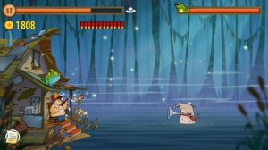 Swamp Attack. эпизод 1 уровень 15. Зарабатываем деньги. Игра. Огонь.