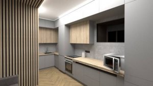 Однушка 36 кв.м. Дизайн. Рейки в интерьере