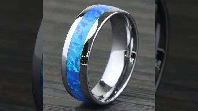 Opal Tungsten Carbide Ring Wedding Band Womens смотреть онлайн