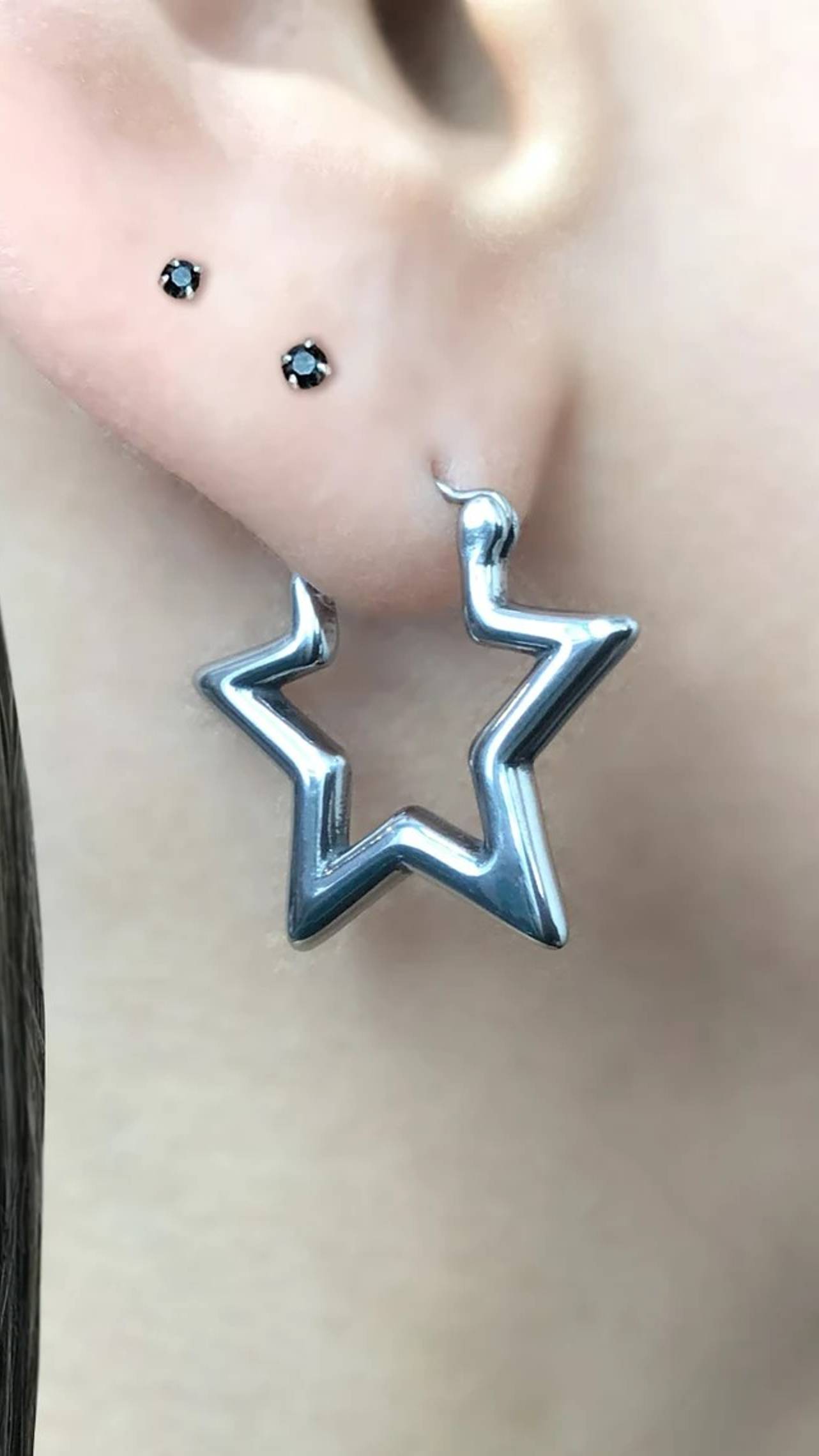Дизайнерские хупы "Пятиконечные звёзды" от StarfallShop