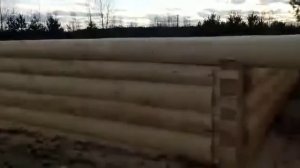 Производство сруба дома 6 на 8 в лапу кругляк