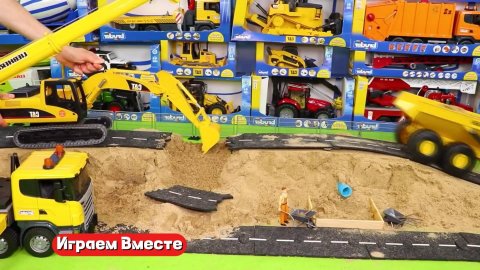 Играем в машинки ! Строительная техника ! Развивашки для детей !