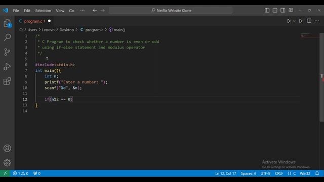 C Program to check whether a number is even or odd | C programming.