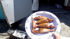 Поймал и съел.Окунь горячего копчения,пальчики оближешь!!!!