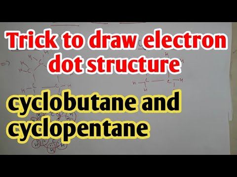 Trick to draw electron dot structure of cyclobutane and cyclopentane || carbon and its compound