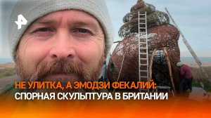 Памятник "коричневой куче" случайно появился на пляже в Великобритании – художник создавал "улитку"