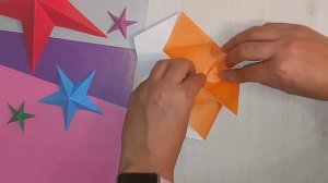 Звезда из бумаги. Объемные звездочки. Оригами звезда. Origami star.