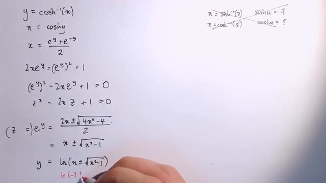 Inverse hyperbolic functions and their logarithmic forms