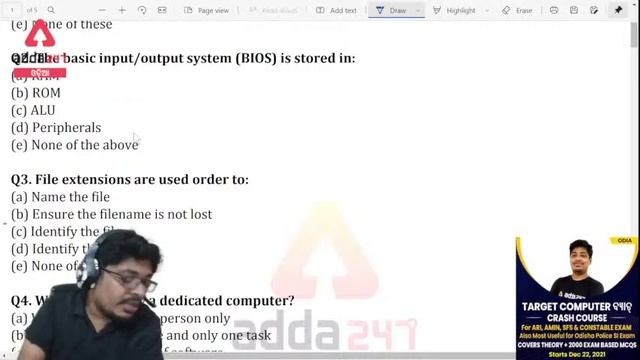 OSSSC RI, ARI, AMIN, SFS, Constable, Forest Guard 2021 | Computer Hardware | Mock Test 2