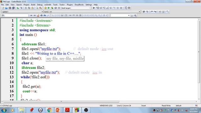 9 :FILE MANIPULATION IN C++