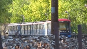 Электропоезда 81-717/714.5 "Номерной" на наземном перегоне Замоскворецкой линии