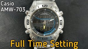 How To Setting Time CASIO AMW-703 Fishing Gear Watch