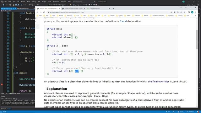 C++ Beginner Tutorial - Basics - #266 - Abstract Class - Pure Virtual Function #1 смотреть онлайн