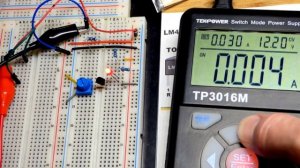 LM431 shunt regulator trimpot controlled power supply above set voltage indicator test circuit