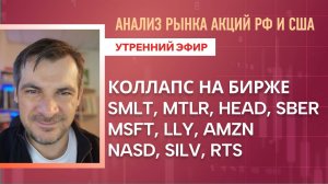 Анализ рынка акций РФ и США/ Коллапс на бирже/ SMLT, MTLR, HEAD, SBER, MSFT, LLY, AMZN