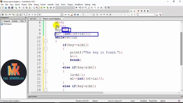 Binary search algorithm for beginner in bangla using c programming | part-2