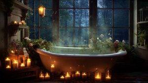 Green Witch Ambience 🌿 - Botanical Magic Ambience 🧹🌻✨ - 🌙 Witch ASMR and Magical Sounds with Rain 💧