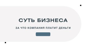СУТЬ БИЗНЕСА