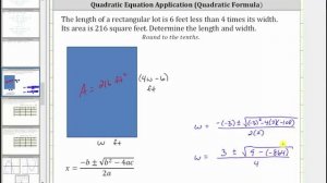 Quadratic Formula App: Find the Length and Width of a Rectangle Given the Area