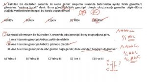 0030 MENDEL GENETİĞİ SORU ÇÖZÜMÜ