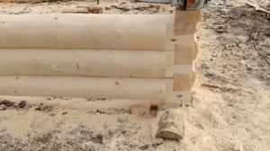 Производство сруба 6 на 6 в лапу полутес, полукругляк