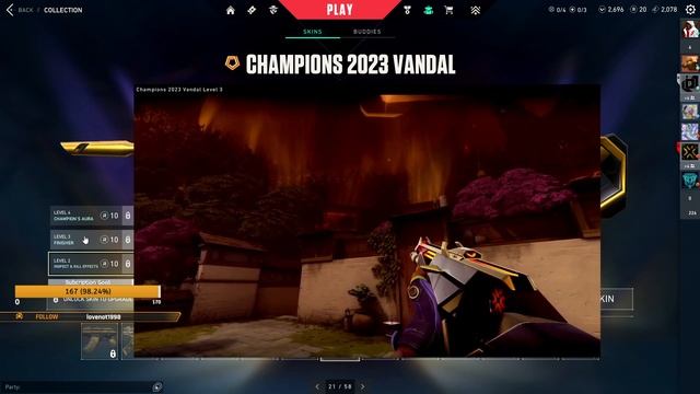 Valorant Champions 2023 Vandal in Game  Skin Reveal first view