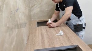 сборка кухни. монтаж кухни. установка  варочной панели. установка раковины. сборка кухни за 10 мину