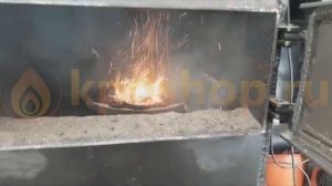 Горелка Pancerpol TRIO работает на опилках